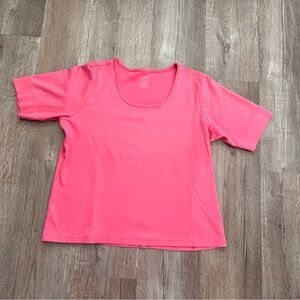 🌺 L.L.Bean Essential Scoop Neck Tee – Pink | Size L 🌺